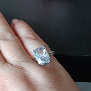 Elegant Silver & Cz Size 8 Ring